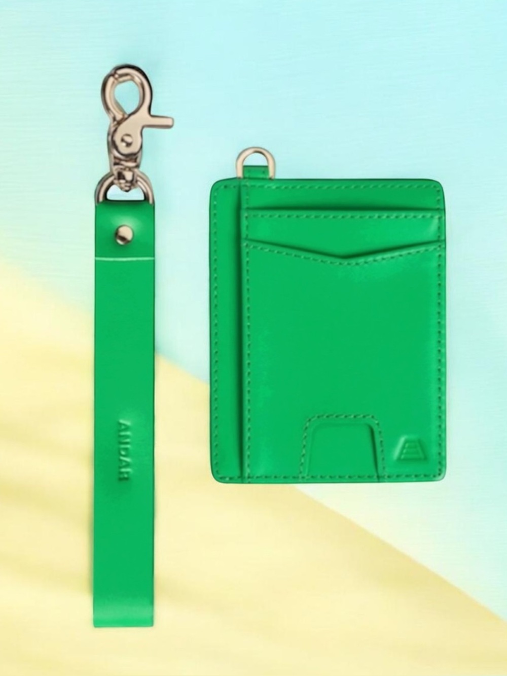 Andar The Denner Wristlet Leather Wallet Monstera ID Card Pull RFID Darylann